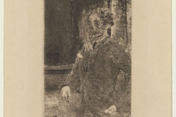 Ensor ets Mijn geskeletteerd portret, 1889