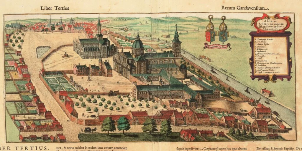 Sint-Pietersabdij in Antonius Sanderus, Flandria Illustrata, 1641