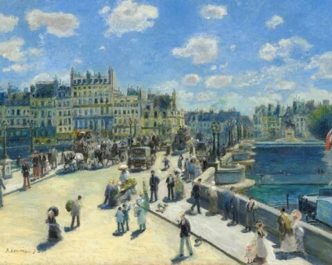 Pont Neuf in Parijs. Schilderij van Pierre-Auguste Renoir, 1872