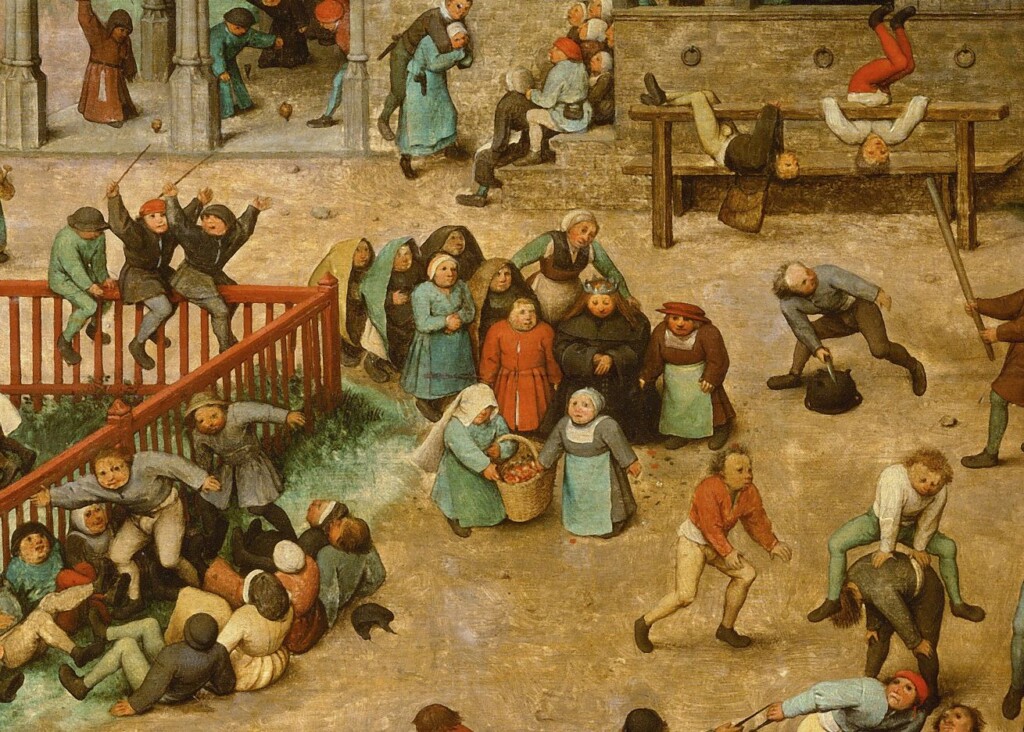 Spelende kinderen op een schilderij van Pieter Bruegel de OudeSpelende kinderen op een schilderij van Pieter Bruegel de Oude