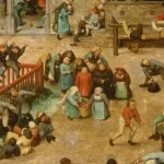 Spelende kinderen op een schilderij van Pieter Bruegel de OudeSpelende kinderen op een schilderij van Pieter Bruegel de Oude