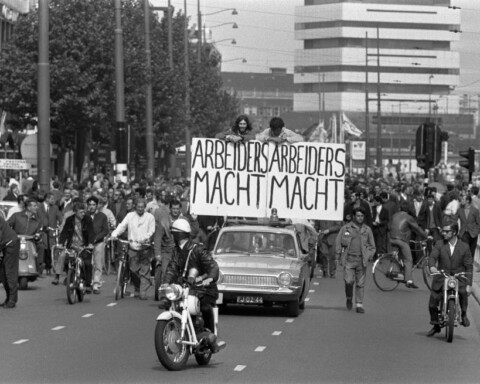 Demonstratie, havenstaking Rotterdam, 197