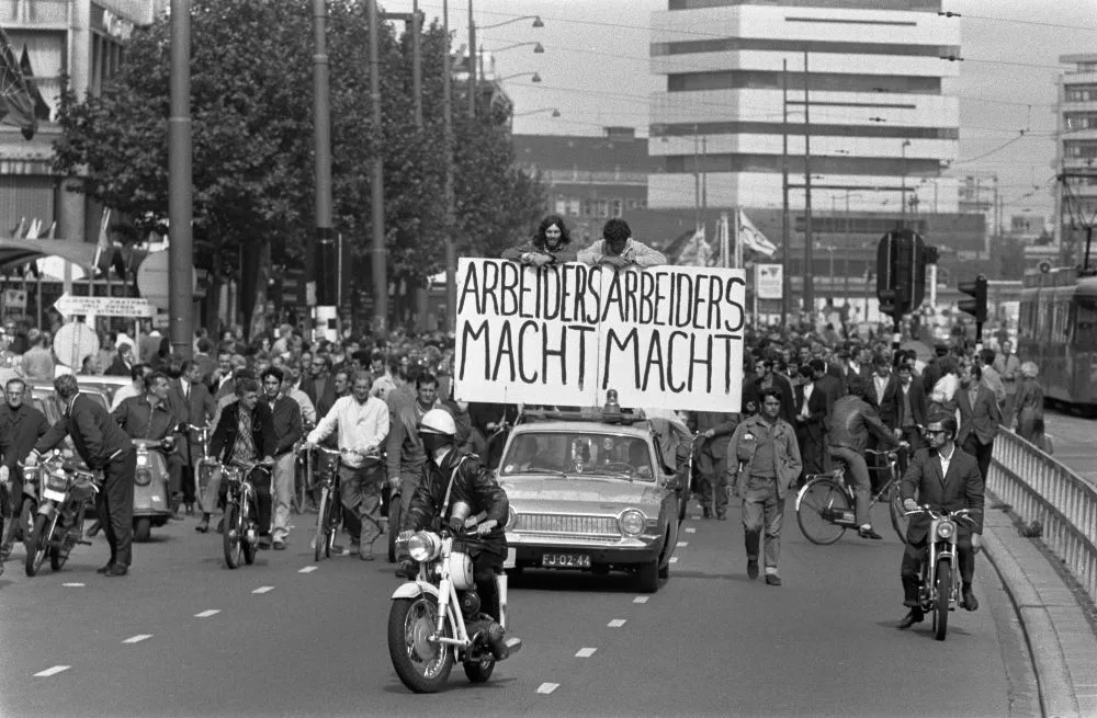 Demonstratie, havenstaking Rotterdam, 197