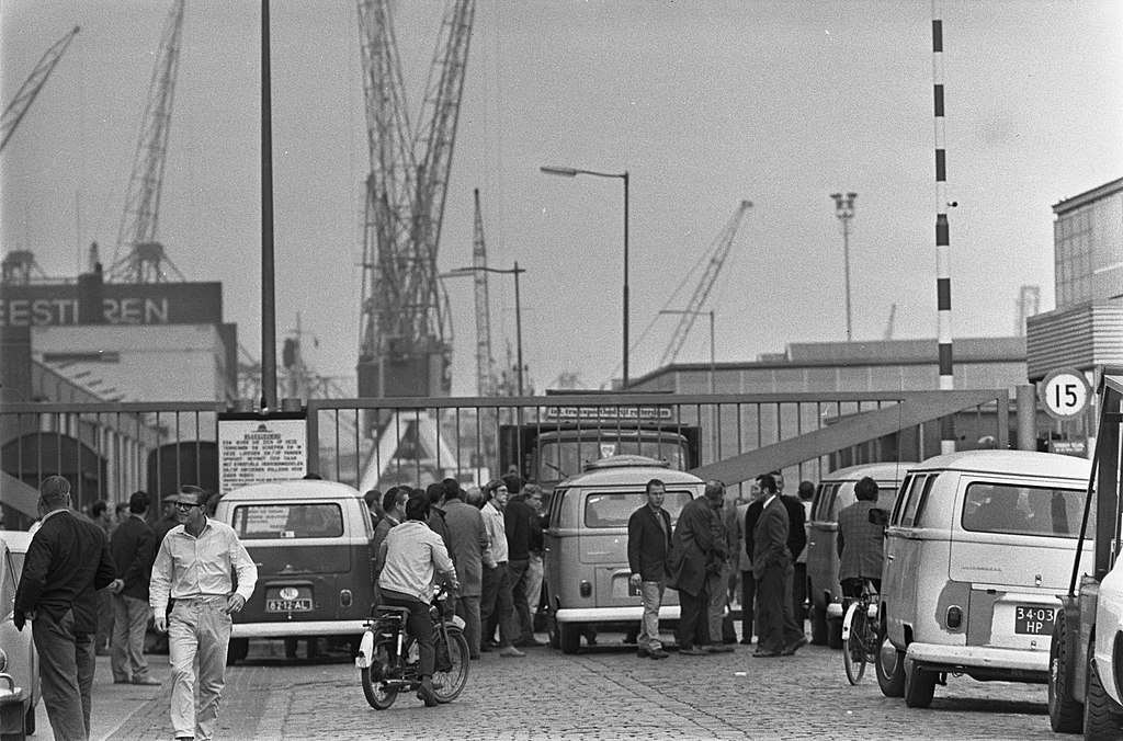 Demonstratie, havenstaking Rotterdam, 1970