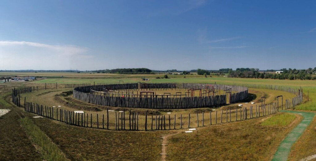 Reconstructie van het Ringheiligtum van Pömmelte, Saksen-Anhalt in Duitsland