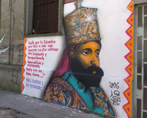 Haile Selassie, graffiti in Cordón, Montevideo, Uruguay