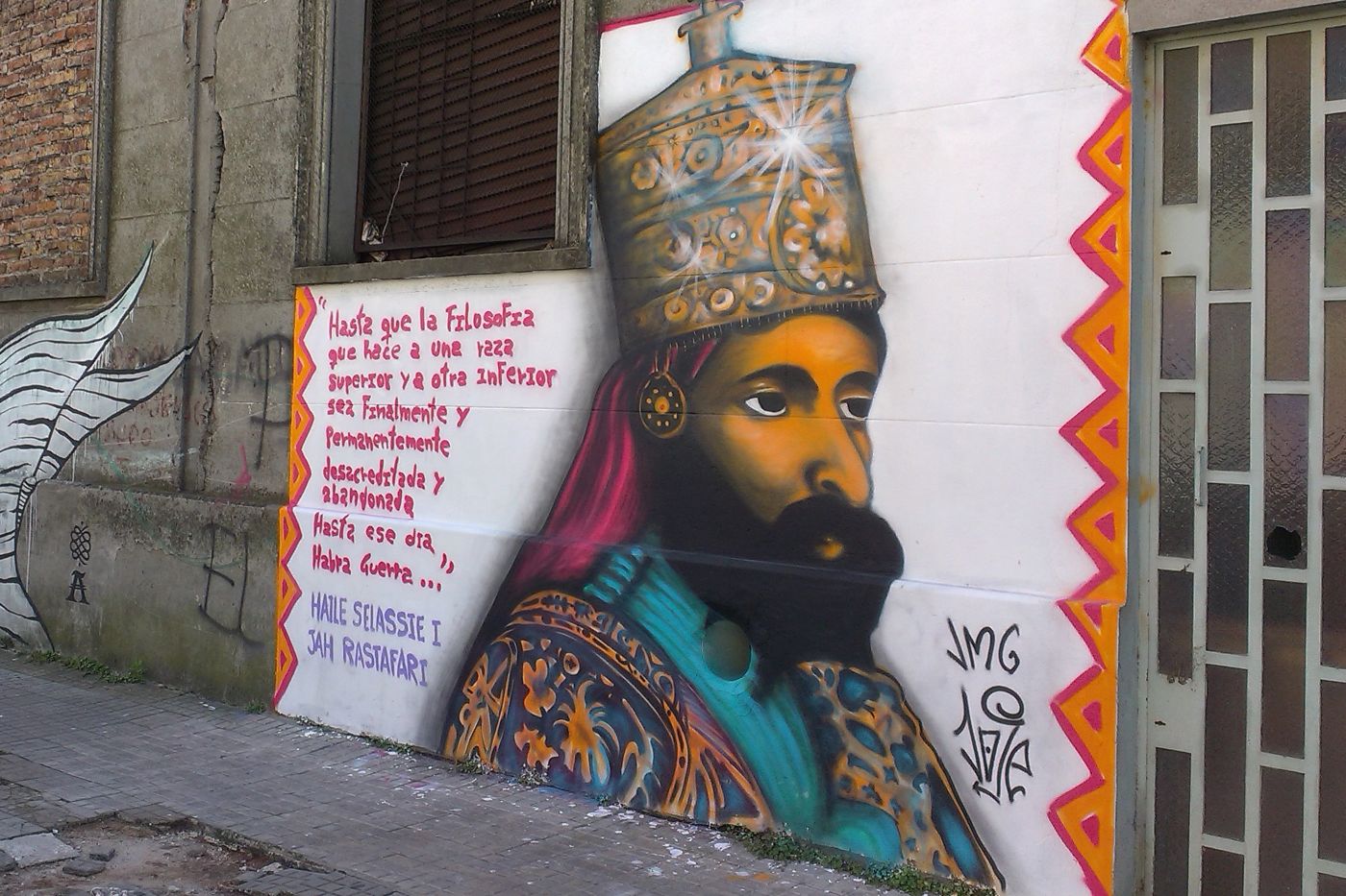 Haile Selassie, graffiti in Cordón, Montevideo, Uruguay