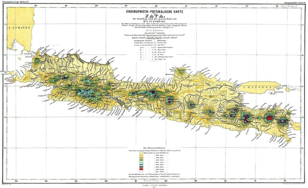 Junghuhns kaart van Java uit 1860