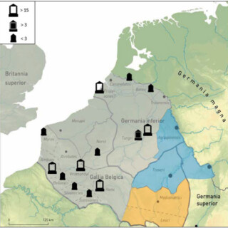 Op deze kaart zien de locaties en aantallen grafportretten in Nederland, België en Noord-Frankrijk te zien die Hamelink onderzocht.