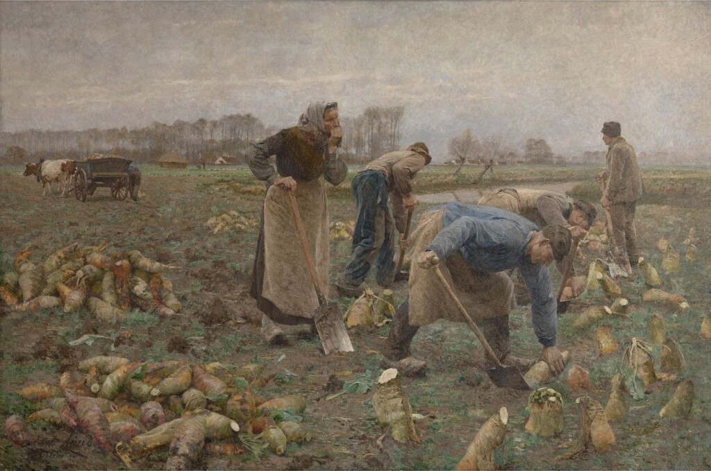 De bietentelers / De bietenoogst  - Emile Claus, 1890