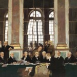 De ondertekening van het Vredesverdrag in de Spiegelzaal van Versailles