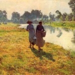 Jonge boerinnen aan de Leie - Emile Claus, 1924