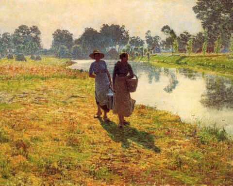 Jonge boerinnen aan de Leie - Emile Claus, 1924