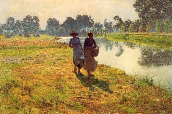 Jonge boerinnen aan de Leie - Emile Claus, 1924