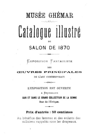 Titelblad catalogus met gravures van Musée Fantaisiste van Louis Ghémar 1870