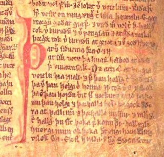 Fragment uit de Njala saga uit 1350