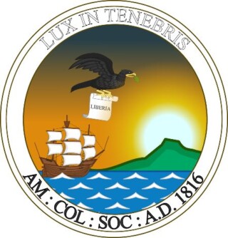 Embleem van de 'New York City Colonization Society'