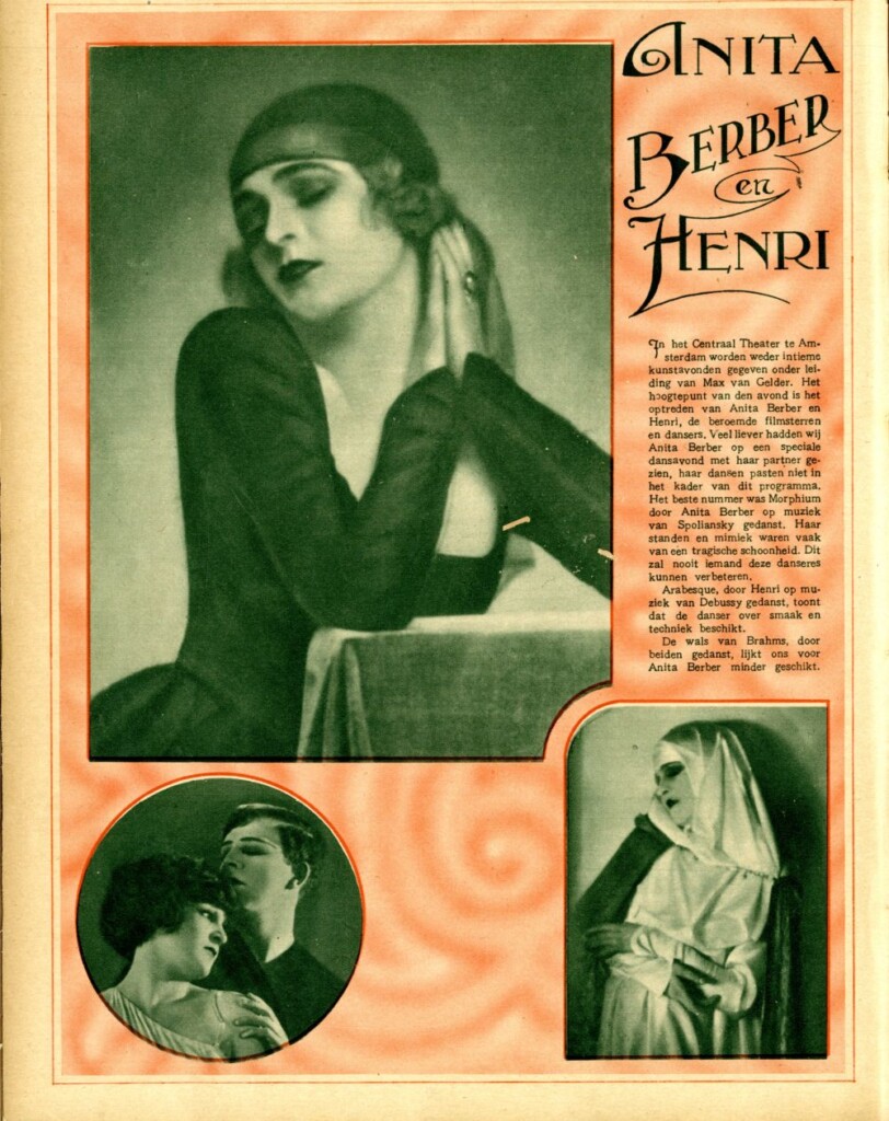 Recensie van het dansoptreden van anita Berber in cinema en theater, 1926