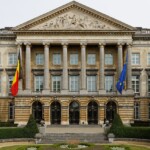 Federaal Parlement van België aan de Wetstraat in Brussel