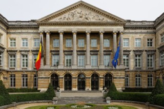 Federaal Parlement van België aan de Wetstraat in Brussel