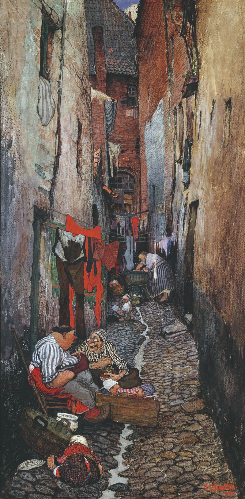 Jules De Bruycker (Gent, 1870-1945), Steegje in het Patershol in Gent, 1910