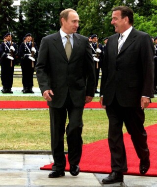 Vladimir Poetin en Gerhard Schröder, 2000