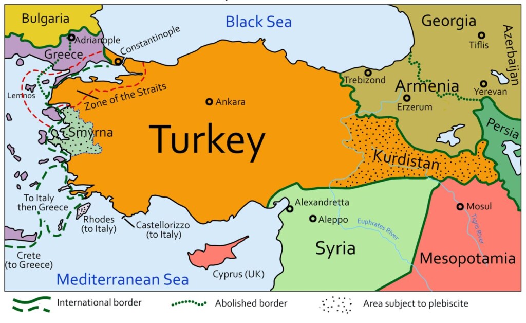 Turkije volgens het Verdrag van Sèvres