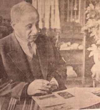 Krantenfoto van Georg Borchardt in 1933 in Laren