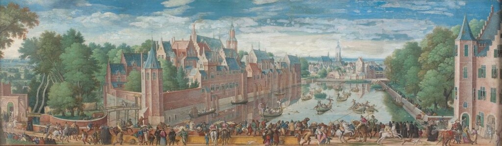 Ganzenspel op de Hofvijver in Den Haag - Hans Bol, circa 1557