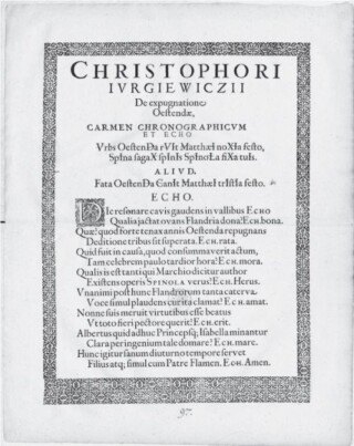 Krzysztof Jurgiewicz, Over de verovering van Oostende (in of na 1604). 