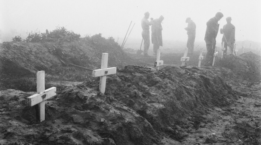 Provisorische graven in het voorjaar van 1945
