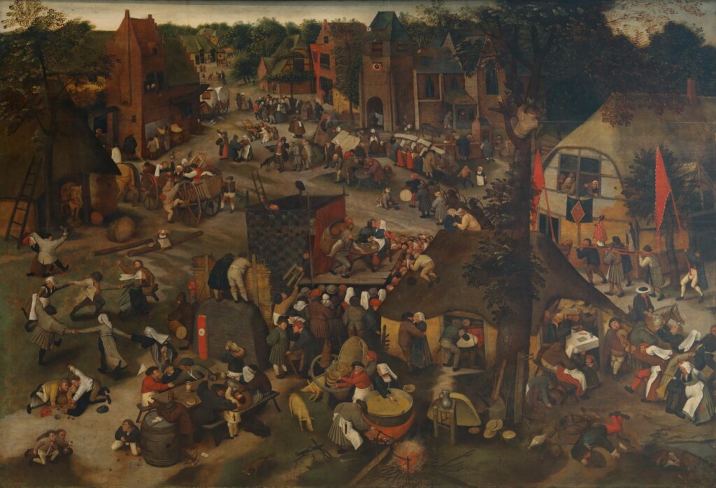 Pieter Brueghel de Jonge, Kermis met theater en processie