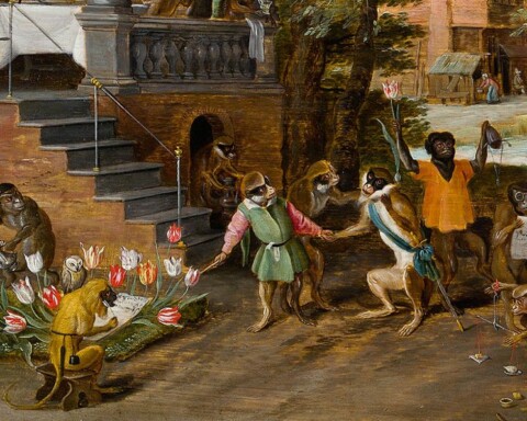 Allegorie der Tulipomanie, schilderij van Jan Brueghel de Jonge - detail