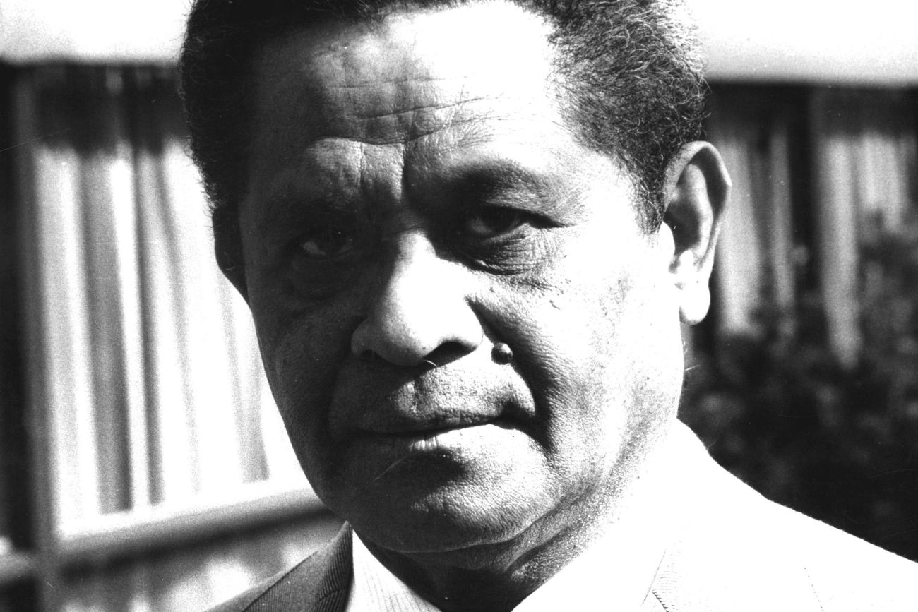 Ds. Semuel Metiary (1917-2007), voorzitter van de Badan Persatuan, de belangenorganisatie van Zuid-Molukkers in Nederland, in 1975