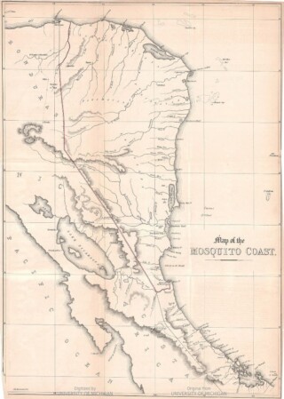 Kaart van de Mosquito Coast