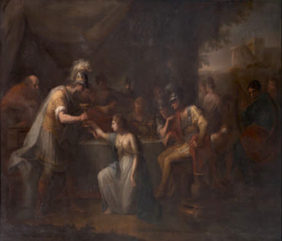 Vortigern wordt verleid door Rowena