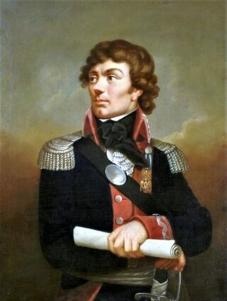 Kościuszko draagt ​​de adelaar van de Society of the Cincinnati, die hem werd toegekend door generaal Washington. (Karl G. Schweikart)