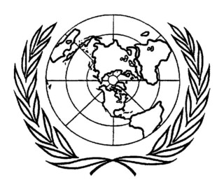 Logo ontworpen voor de conferentie in San Francisco waar werd besloten tot oprichting van de Verenigde Naties. 