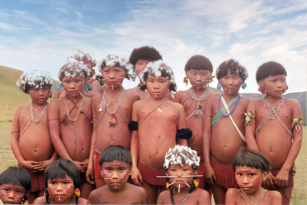 Jonge Yanomami in Alto Orinoco, Venezuela