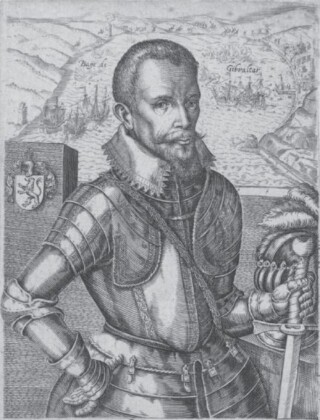 Jacob van Heemskerck (1567-1607). Prent door Christoffel van Sichem,
ca. 1607 (Rijksmuseum, Amsterdam). Uit: Het zeeheldenboek