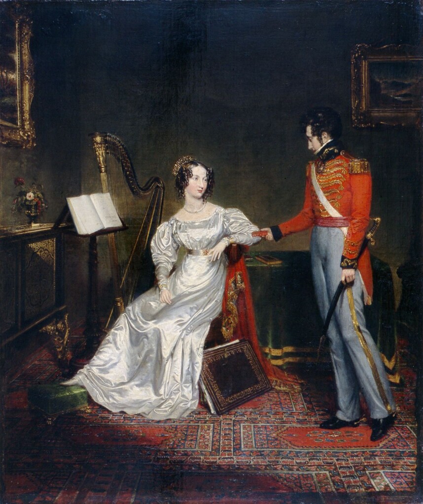 De verloving van prinses Charlotte en prins Leopold - Schilderij van George Clint, ca. 1816