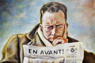 Schilderij van Albert Camus door Jean-Loup Othenin-Girar