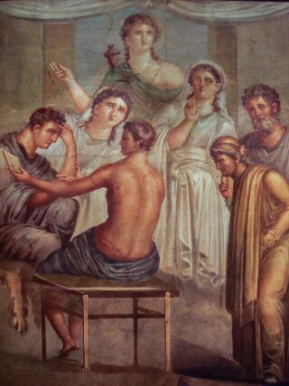 Alkestis en Admetos, Romeins fresco