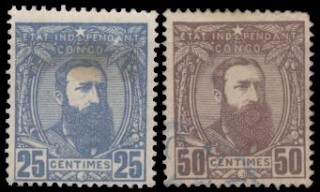 Congolese postzegels met de beeltenis van Leopold