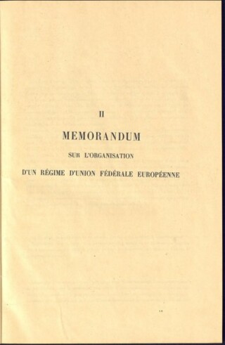 Het memorandum van Aristide Briand