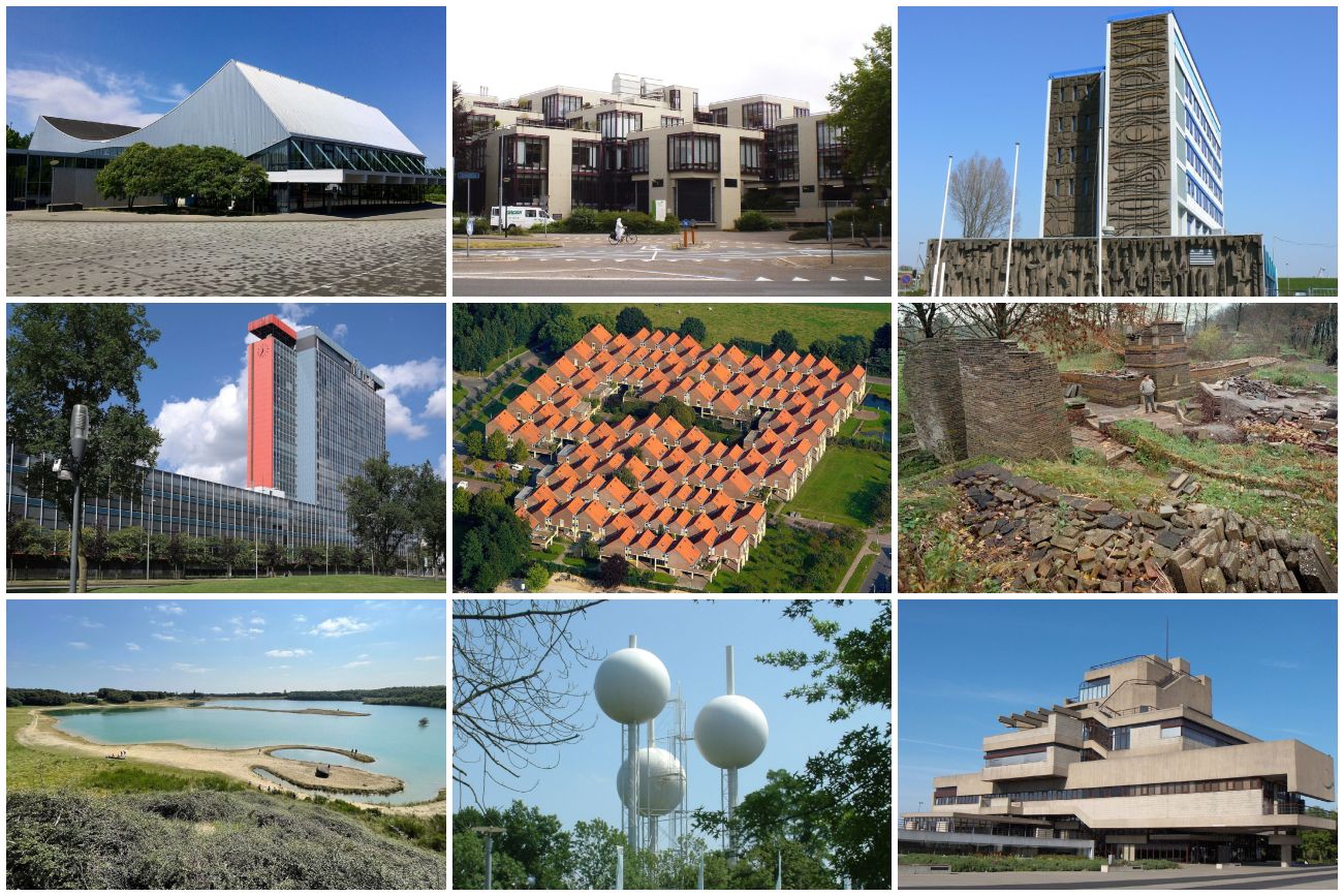 Enkele van de voorgedragen rijksmonumenten uit de Post 65-periode