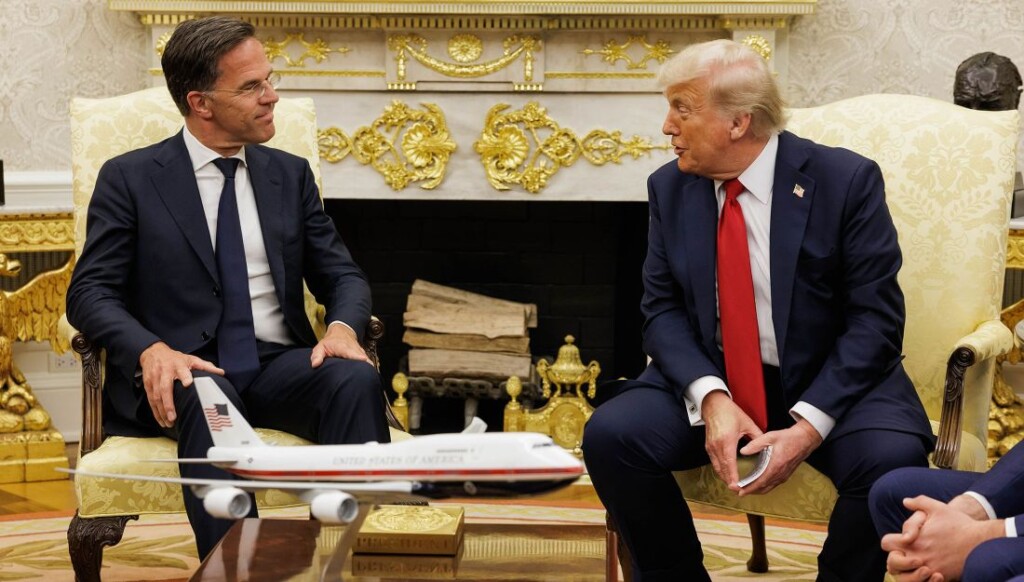 Anno 2025: Secretaris-generaal van de Navo Mark Rutte op 14 juli op bezoek bij de Amerikaanse president Donald Trump.