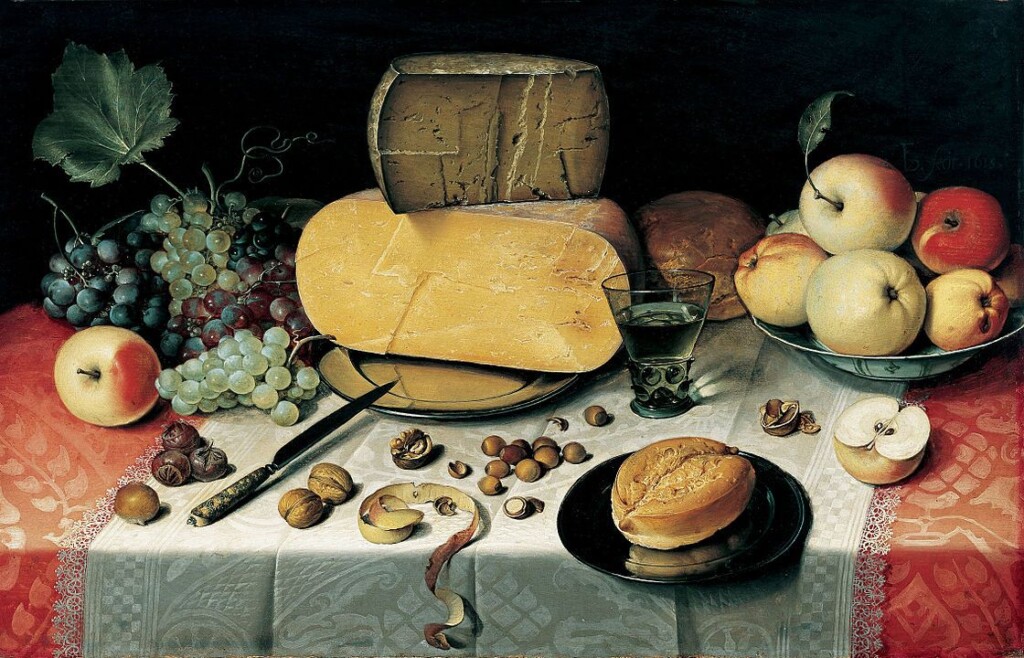 Stilleven met kazen - Floris Claesz van Dijck, 1612
