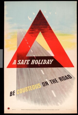 Poster uit 1945 om veilig op weg te gaan (Royal Society for the Prevention of Accidents) 
