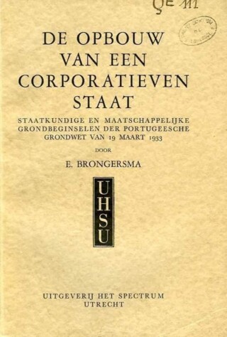 Omslag van Brongersma’s proefschrift over Portugal.